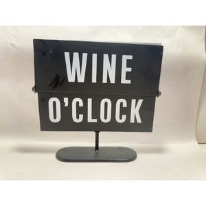 Crystal Art Gallery Black & White Metal Wine & Coffee Table Sign